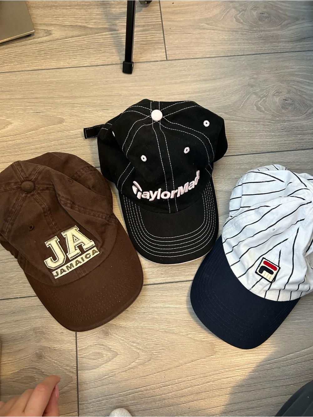 TaylorMade Black Kids Cap with White Stitching